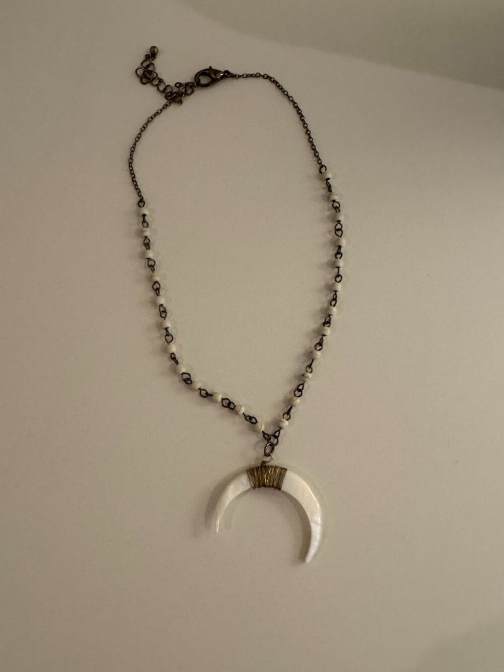 White Crescent Necklace